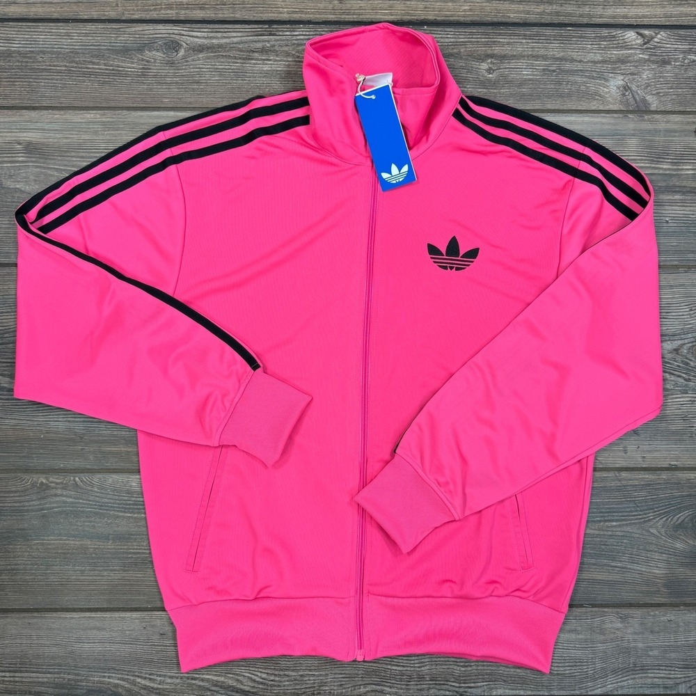 Adidas Womens SMALL‎ Track Jacket Pink Firebird TT JX7865 Lucid Pink Black NWT - Picture 2 of 7